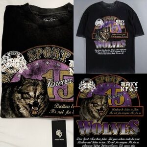 Darc Sport “American Wolf” Oversized Tee Vintage Black – Size L – NWT Pump Cover